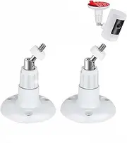 2Pack Adhesive Ring Camera Wall Mount, Ring Camera Mounting Bracket Stick Up Mount 360 Degree Adjustable Screwless for Ring Surveillance Camera,2 Ways Installation Without Drilling(White)