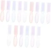 Healvian 15pcs Manicure Nail Cleaning Brush Set Portable Nail Art Dust Brush Comfortable to Hold Handle Nail Polish Cleaner