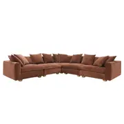 [James Lane] Tully Muse Rust Modular Sofa - 5 Piece