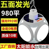 在飛比找樂天市場購物網優惠-太陽能充電燈泡停電應急夜市擺攤家用LED超亮節能可折疊足球燈