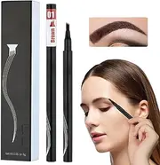 Eyebrow Microblading Pen, 2PCS Microblading Eyebrow Pen Tattoo Pencil 4 Fork Tip, Waterproof Magic Eyebrow Pencil Microblading Eyebrow Pencil for Natural Makeup (Brown)
