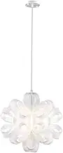 CJLWSLCO Simple Creative Chandelier E27 Base Hanging Light White Flower Globe Acrylic Pendant Light Bedroom Hallway Hanging Lamp Dining Room Entryway Chandelier Cloakroom Lighting Fixture
