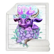 Adorable Fantasy Art Spring Lil Dragon Throw Blanket