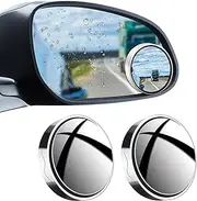2 Pcs Blind Spot Mirror, Innovative Suction Cup Rear Mirrors, 360°Rotate Round HD Glass Adjustable Automotive Convex Side View Spot Mirror for Universal Cars SUV and Trucks (Silver)