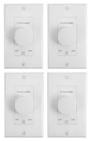 4) Rockville VOL70100 White 100 Watt 70v Wall Volume Control Zone Controller
