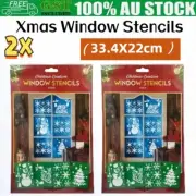 33.4x22CM Christmas Window Stencils Xmas Tree Snowflake Snowman Snow Spray AU