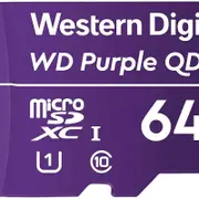 Western Digital WD Purple 64GB MicroSDXC Card 24/7 -Weather & Humidity Resistant for Surveillance IP Cameras mDVRs