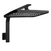 12" Square Shower Head Gooseneck Extension Wall Arm Set WELS Black
