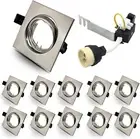 10X GU10 Downlights Recessed LED Ceiling Lights Kitchen Spotlights Square Bru...