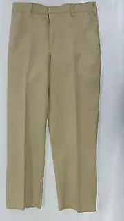 Boys A+ Khaki Uniform Flat Front Pants Husky Sizes 25 - 40