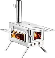 DONGXIAO Heating Burner Stove for Camping,Stove Body Made of 304 Stainless Steel,Foldable Portable Design, with Ash Tray, Can be Used for Heating, Cooking, Fire Watching