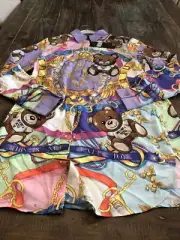 Moschino Teddy Bear Tatu Silk Collared Shirt Size 36