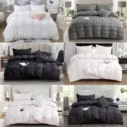 Tufted Ruffles Jacquar Queen/King/Super Size Bed Duvet/Doona/Quilt Cover Set Collection