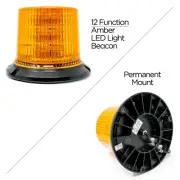 2572A Bolt Mounted Amber LED Light Beacon With 12 Flash Patterns, 10-30 Volt DC