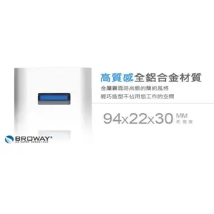 BROWAY USB3.0 4埠 HUB集線器 鋁合金 時尚銀 (BW-H4072A)