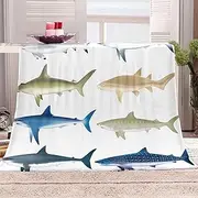 FHOIDM Baby Blanket Super Soft Warm Fluffy Throws Kid 3D Print Animal Shark Toddler Blanket Lightweight Durable Comfortable Throw Suitable All Season Easy to Care Babies Woolen Blanket 39.4"x51.2"