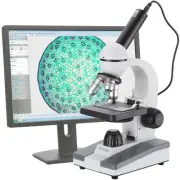 AmScope Biological Compound Microscope + USB Digital Camera Multi-Use + Student