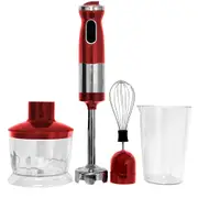Healthy Choice 700W Electric Hand Stick Blender Food Chopper Mixer Beater Red