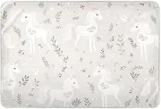 Delicate Cartoon Unicorns Floral Light Gray Training Pee Pads for Kids Soft Absorbent Diaper Changing Pad Skin-Friendly Cradle Mattress for Infant Toddler, 52" L x 34" W para viajar