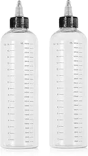 driew Applicator Bottles for Hair, 16.9oz Hair Squeeze Bottle Twist-On Top Tip Cap with Ratio Graduated Scale Color Applicator Bottle Hair Dye Bottle Pack of 2