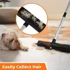 3Pcs Rubber Broom with Squeegee Washable Carpet Rake Broom with Adjustable gbth