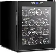 Refrigerator Cool Wine Cooler, Mini Independent Compact Wine Refrigerator with Capacity for 16 Bottles, Digital Control for White Wines and Reds