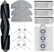 Replacement Spare Parts for Ecovacs DEEBOT T10 Plus Robot Vacuum 1 Main Brush 3 Pair Side Brush 3 Filter 3 Mop Pad 3 Dust Bag Accessories (16 Pack)