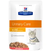 Hill's Prescription Diet C/D Multicare Urinary Care Salmon Pouches Wet Cat Food - 85g