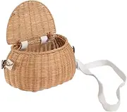 Small Basket,Front Toddler Tiny Woven Tricycle Baskets - Accessories for Kids Small Woven Wicker Cruiser Basket, Handmade Rattan Toy for Girls