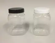 20x Clear Plastic Square Storage Container Jar Screw Top Jars W Lid Lidded 250ml