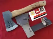 CUSTOM HANDMADE Crossbow STEEL WOOD AXE HATCHET TOMAHAWK KNIFE WITH SHEET 12