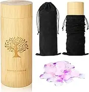 Scattering Tubes for Human Ashes Made of Bamboo,Large Scattering Urns for Human Ashes Adult with Tree of Life Pattern,Biodegradable Cremation Urns for Women Male Pet Ashes,3.5 * 9 Inches