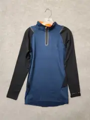 Spyder Active ProWeb Compression 1/4 Zip Pullover Shirt Mens S Blue Black NEW