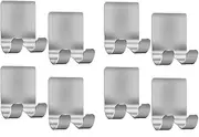 8 Pack 304 Stainless Steel Razor Holder Shaver Hook Hanger Stand Self Adhesive Stainless Steel Heavy Duty Utility Storage Hook,Shower Hook for Razor,Bathroom Kitchen Organizer for Plug Robe Towel Loof