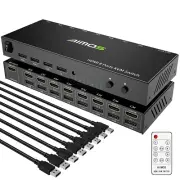 KVM Switch 8 Ports, HDMI 2.0 KVM Switcher and USB 2.0 Hub Support 4K@30Hz for...