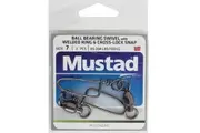 Mustad Black Ball Bearing Swivels with Cross-Lock Snap