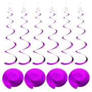 30 Pcs Dark Purple Party Hanging Single Strip with Hang Tag String,Hook