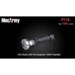 ★雅！電筒STORE★MECARMY PT18 XP-G2*3 1000流明USB充電手電筒 附原廠18650*1