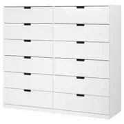 NORDLI chest of 12 drawers, white, 160x145 cm