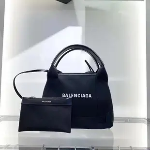 Balenciaga 390346 XS Navy 經典帆布包 黑色 附可斜背長肩帶