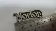 Norton Motorcycle lapel hat pin Badge vintage look new. Double pin back, metal