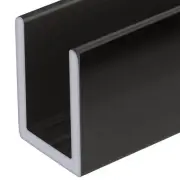 Gun Metal 3/8" Fixed Panel Shower Door Deep U-Channel - 23" Stock Length - pa