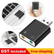 3D Sound Card USB 2.0 to 3.5mm Audio Adapter Headphone Jack Stereo Mic Headset