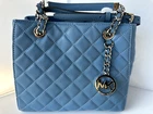 New Michael Kors Blue Bag Mercer Susannah Satchel Shoulder Handbag