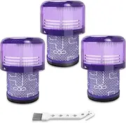 3 Pack Vacuum Filter Replacement for V11 Animal, V11 Torque Drive, V11 Complete, V11 Extra, V15 Detect, V15s Detect Submarine Cordless Vacuum, Replaces Part # 970013-02 & 970013-03
