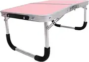 NOLITOY Stable Metal Folding Bed Desk Wide Surface for Laptop Books Camping Accessory