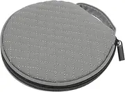 KOMBIUDA 1Pc Stylish CD Storage Bag Capacity Home CD Case Practical Zippered CD Holder for Safe Storage Car Home Use Prevents Scratches with Embroidered Plaid Design Grey