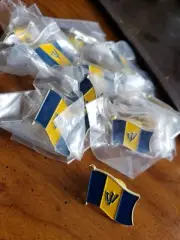 10 Barbados NATIONAL COUNTRY WORLD FLAG LAPEL PINs NOS Collectible Hat Work