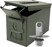 Safe Home safe 50 Cal Metal Ammo Can Steel Multifunction Ammo Box Safe Box Long-Term Waterproof Ammunition Valuables(Hole Box2 with Screw)
