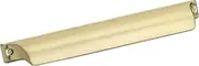 [Amerock] Kitchen Cabinet Cup Pull | Matte Gold | 6-5/16 in (160 mm) Center-to-Center | Jolene | 1 Pack | Furniture Hardware | Cabinet Handle | Bathroom Drawer Pull